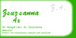 zsuzsanna ax business card